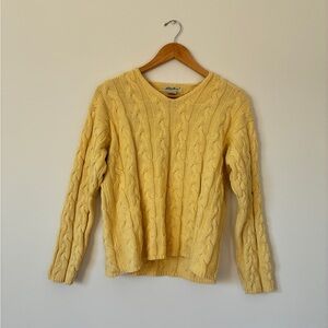 Butter Yellow Cable Knit Sweater